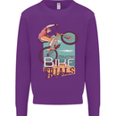 Mountain Bike Trials MTB Cycling Bicycle Mens Sweatshirt Jumper Purple