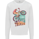 Mountain Bike Trials MTB Cycling Bicycle Mens Sweatshirt Jumper White