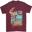 Mountain Bike Trials MTB Cycling Bicycle Mens T-Shirt 100% Cotton Maroon