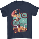 Mountain Bike Trials MTB Cycling Bicycle Mens T-Shirt 100% Cotton Navy Blue