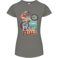 Mountain Bike Trials MTB Cycling Bicycle Womens Petite Cut T-Shirt Charcoal