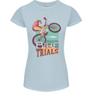 Mountain Bike Trials MTB Cycling Bicycle Womens Petite Cut T-Shirt Light Blue