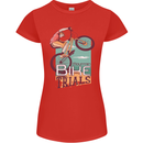 Mountain Bike Trials MTB Cycling Bicycle Womens Petite Cut T-Shirt Red