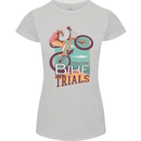 Mountain Bike Trials MTB Cycling Bicycle Womens Petite Cut T-Shirt Sports Grey