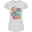 Mountain Bike Trials MTB Cycling Bicycle Womens Petite Cut T-Shirt White
