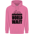 Mountain World Wait Hiking Trekking Walking Childrens Kids Hoodie Azalea