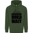 Mountain World Wait Hiking Trekking Walking Childrens Kids Hoodie Forest Green