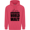 Mountain World Wait Hiking Trekking Walking Childrens Kids Hoodie Heliconia