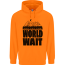 Mountain World Wait Hiking Trekking Walking Childrens Kids Hoodie Orange