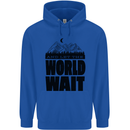 Mountain World Wait Hiking Trekking Walking Childrens Kids Hoodie Royal Blue