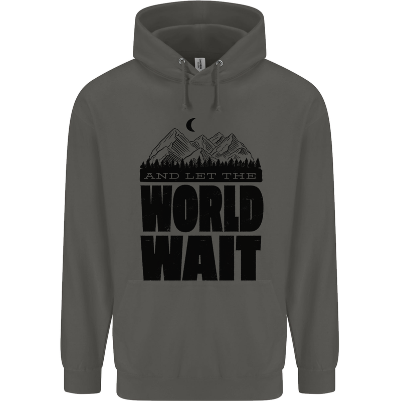 Mountain World Wait Hiking Trekking Walking Childrens Kids Hoodie Storm Grey