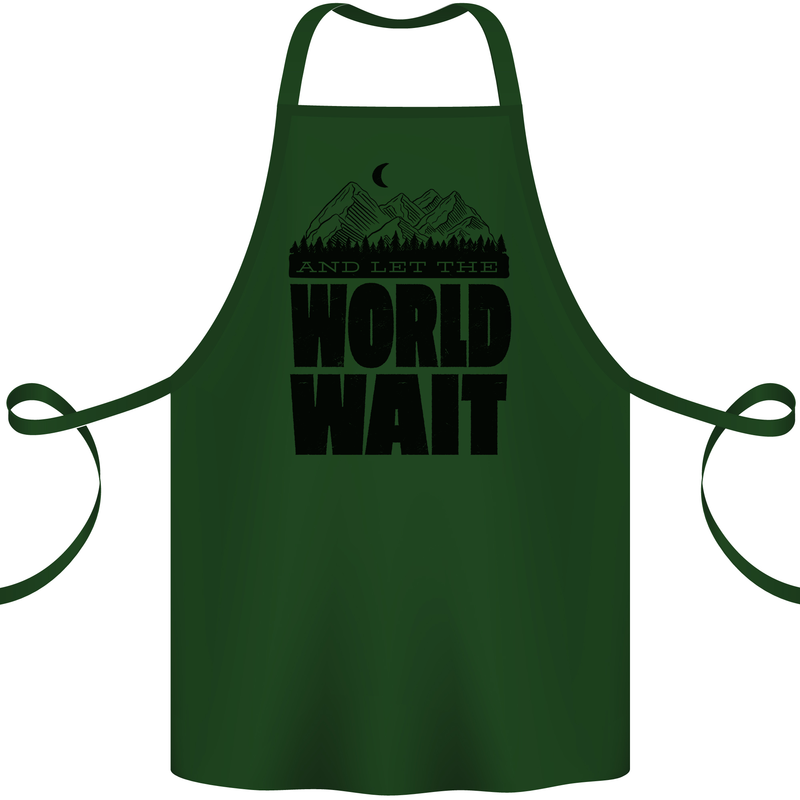 Mountain World Wait Hiking Trekking Walking Cotton Apron 100% Organic Forest Green