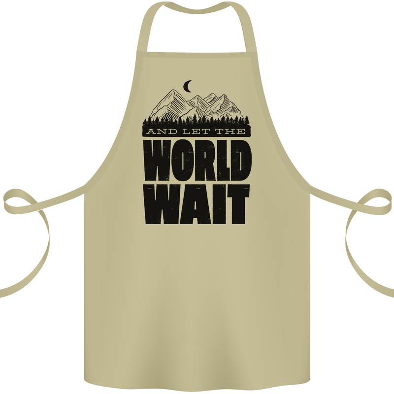 Mountain World Wait Hiking Trekking Walking Cotton Apron 100% Organic Khaki
