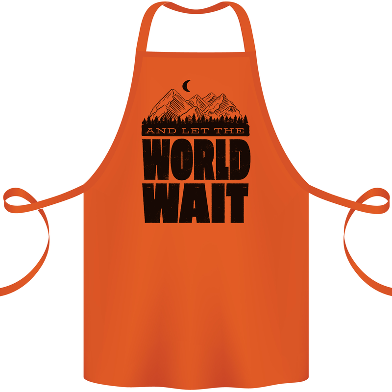 Mountain World Wait Hiking Trekking Walking Cotton Apron 100% Organic Orange