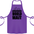 Mountain World Wait Hiking Trekking Walking Cotton Apron 100% Organic Purple