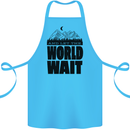 Mountain World Wait Hiking Trekking Walking Cotton Apron 100% Organic Turquoise