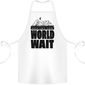 Mountain World Wait Hiking Trekking Walking Cotton Apron 100% Organic White