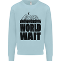 Mountain World Wait Hiking Trekking Walking Kids Sweatshirt Jumper Light Blue