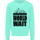 Mountain World Wait Hiking Trekking Walking Kids Sweatshirt Jumper Peppermint