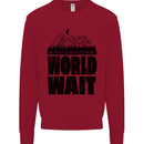 Mountain World Wait Hiking Trekking Walking Kids Sweatshirt Jumper Red