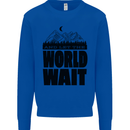 Mountain World Wait Hiking Trekking Walking Kids Sweatshirt Jumper Royal Blue