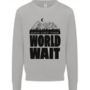 Mountain World Wait Hiking Trekking Walking Kids Sweatshirt Jumper Sports Grey