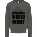 Mountain World Wait Hiking Trekking Walking Kids Sweatshirt Jumper Storm Grey