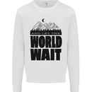 Mountain World Wait Hiking Trekking Walking Kids Sweatshirt Jumper White