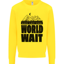 Mountain World Wait Hiking Trekking Walking Kids Sweatshirt Jumper Yellow