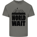 Mountain World Wait Hiking Trekking Walking Kids T-Shirt Childrens Charcoal