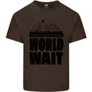 Mountain World Wait Hiking Trekking Walking Kids T-Shirt Childrens Chocolate