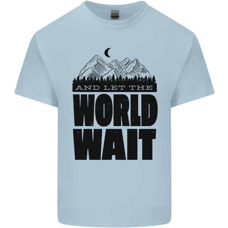 Mountain World Wait Hiking Trekking Walking Kids T-Shirt Childrens Light Blue