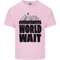 Mountain World Wait Hiking Trekking Walking Kids T-Shirt Childrens Light Pink