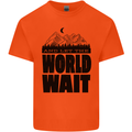 Mountain World Wait Hiking Trekking Walking Kids T-Shirt Childrens Orange