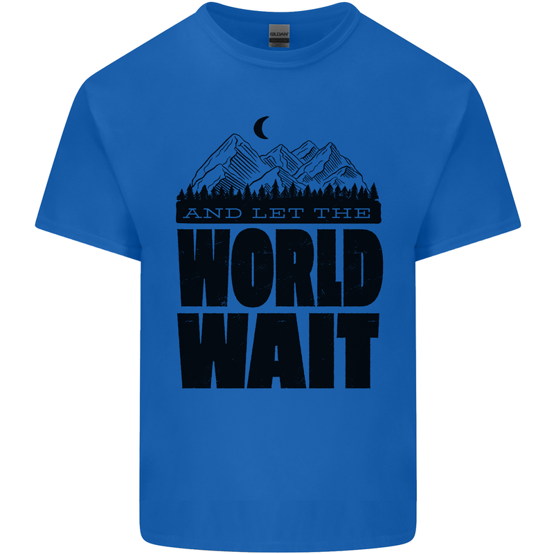 Mountain World Wait Hiking Trekking Walking Kids T-Shirt Childrens Royal Blue