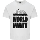 Mountain World Wait Hiking Trekking Walking Kids T-Shirt Childrens White