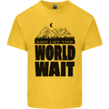 Mountain World Wait Hiking Trekking Walking Kids T-Shirt Childrens Yellow