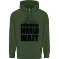 Mountain World Wait Hiking Trekking Walking Mens 80% Cotton Hoodie Forest Green