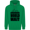 Mountain World Wait Hiking Trekking Walking Mens 80% Cotton Hoodie Irish Green