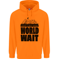 Mountain World Wait Hiking Trekking Walking Mens 80% Cotton Hoodie Orange