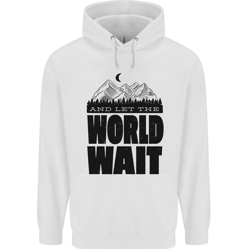 Mountain World Wait Hiking Trekking Walking Mens 80% Cotton Hoodie White