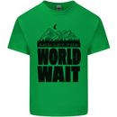 Mountain World Wait Hiking Trekking Walking Mens Cotton T-Shirt Tee Top Irish Green