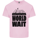 Mountain World Wait Hiking Trekking Walking Mens Cotton T-Shirt Tee Top Light Pink
