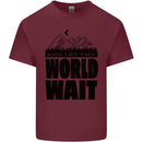 Mountain World Wait Hiking Trekking Walking Mens Cotton T-Shirt Tee Top Maroon