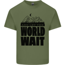 Mountain World Wait Hiking Trekking Walking Mens Cotton T-Shirt Tee Top Military Green