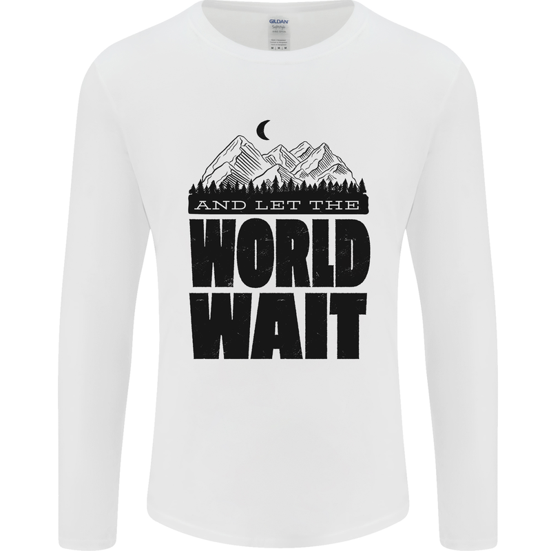 Mountain World Wait Hiking Trekking Walking Mens Long Sleeve T-Shirt White