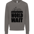 Mountain World Wait Hiking Trekking Walking Mens Sweatshirt Jumper Charcoal