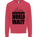 Mountain World Wait Hiking Trekking Walking Mens Sweatshirt Jumper Heliconia