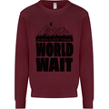 Mountain World Wait Hiking Trekking Walking Mens Sweatshirt Jumper Maroon