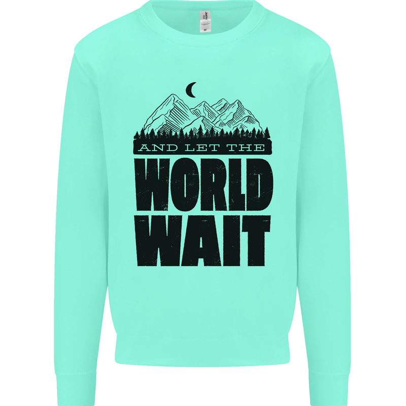 Mountain World Wait Hiking Trekking Walking Mens Sweatshirt Jumper Peppermint